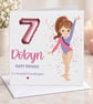 Personalised Gymnast Birthday Card For Her Happy Birthday Daughter Niece etc - Image 1