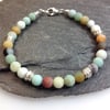 Amazonite and silver bracelet