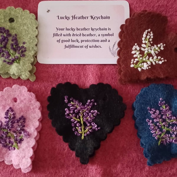 Handmade Lucky Heather Keychains or Bag Charms