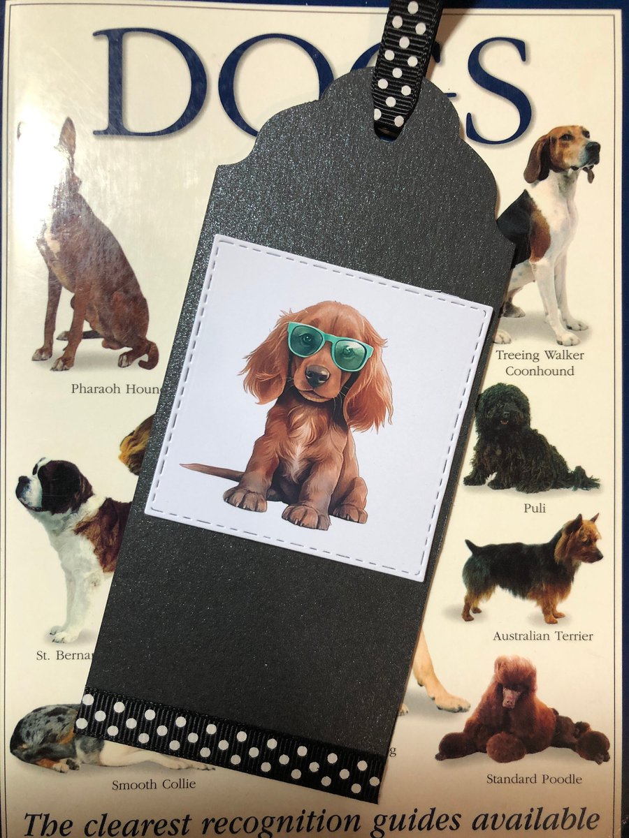 Irish Setter Dog Bookmark: Handmade Ribbon Page Marker- Personalisation optional