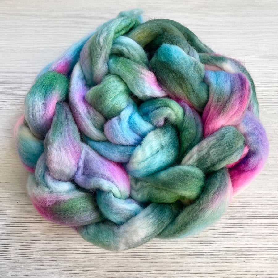 Polwarth Hand Dyed Fibre, Combed Top or Roving 100g