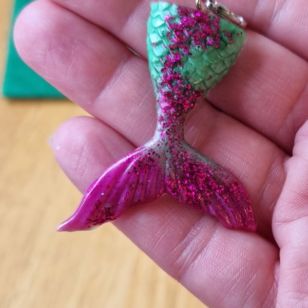 Mermaid tail keyrings (Sea greens and blue)