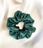 Green Scrunchie - Hair Accessories - Big Satin Scrunchie - Solid Colour Hair Tie
