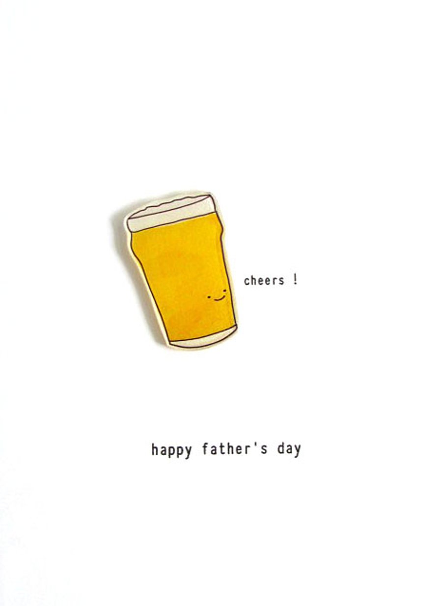 happy father's day card - beer - handmade card