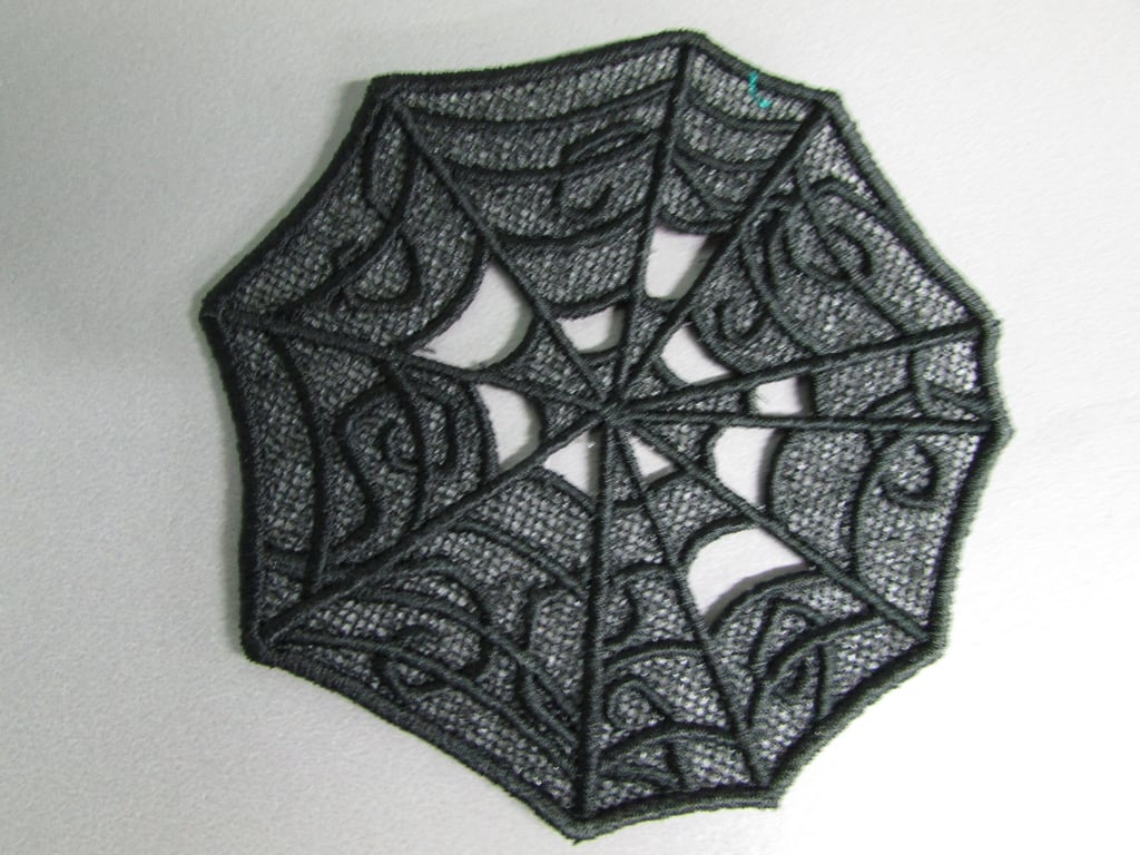 Embroidered Lace Spider Web Applique you choose colour