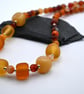 orange agate and lampwork glass beaded necklace - Image 4