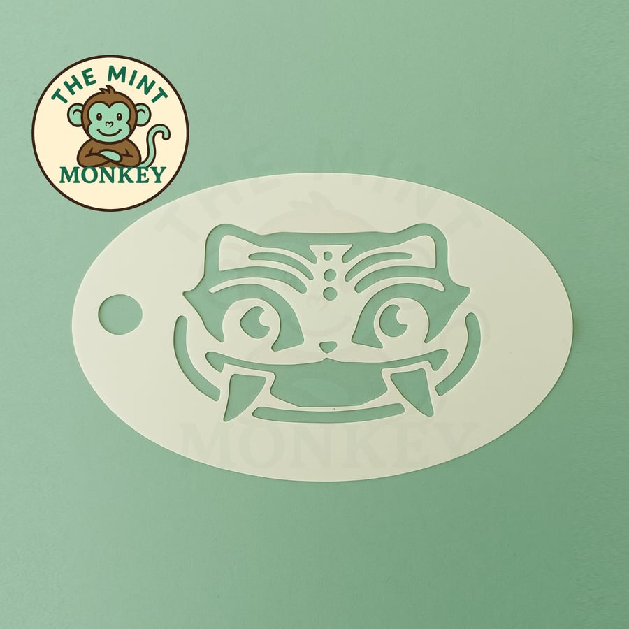 K-Pop Demon Hunters Tiger Derby - Face Paint Stencil - Kids Party - Reusable - c