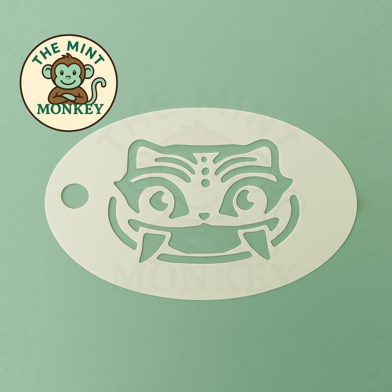 K-Pop Demon Hunters Tiger Derby - Face Paint Stencil - Kids Party - Reusable - c