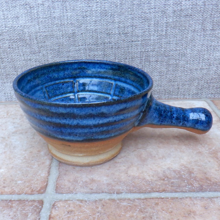 Apothecary shaving lather bowl shave pot hand thrown in stoneware soap pottery 