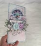 Handmade Christmas Card (119) Pastel Winter Scene with Flowers.  - Image 7