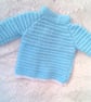 Baby's Knitted Blue and White 5 Piece Pram Set, Outdoor Clothes, Custom Make - Image 3
