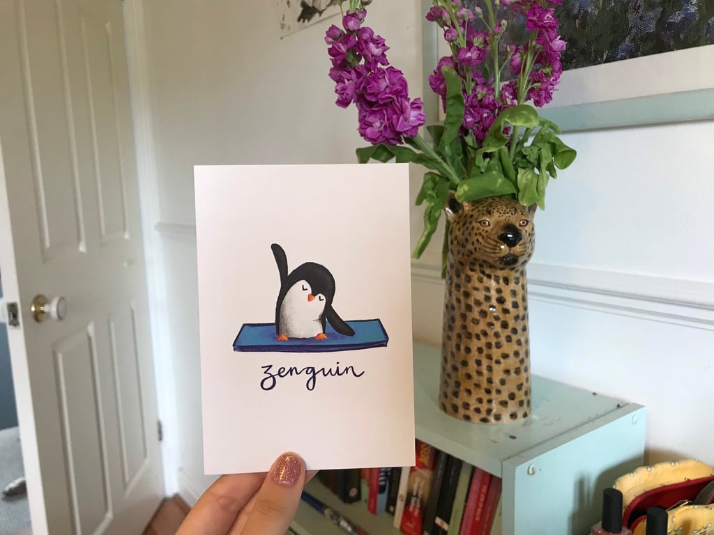 Zenguin Yoga Penguin Postcard - A6 Print