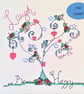 Tree Cross stitch Love sampler digital Download PDF Chart - Image 1