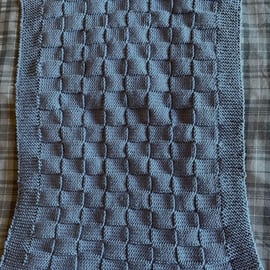 Blue Handknitted Blanket