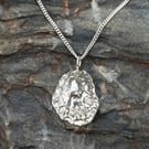 Large Silver Limpet Shell Pendant - Recycled Silver Necklace