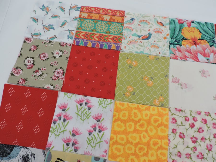 Patchwork Cotton Charm Squares 65 by 4ins (just over 10cm) 