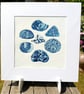 A collagraph print of beach pebbles blue - Image 1