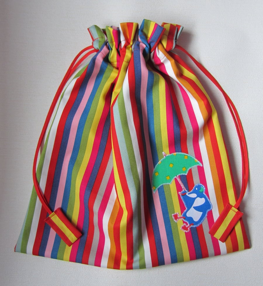 Penguin Drawstring Shoe Bag