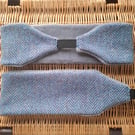 Cosy Earwarmers - Lilac and Grey Herringbone Harris Tweed 