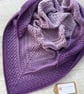 Ladies Triangle Scarf - Crochet Ladies Shawl - Ladies Wrap - Lilac and Purple - Image 5