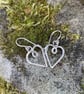 Silver heart earrings, infinity hearts - Image 2