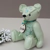 Hand sewn artist bear, one of a kind collectible teddy bear, hand embellished