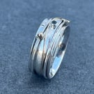 Aquamarine Sterling Silver Spinner ring, silver spinner ring, aquamarine ring, 