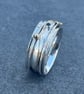 Aquamarine Sterling Silver Spinner ring, silver spinner ring, aquamarine ring,  - Image 1