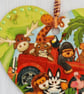 Decoupaged Wooden Hanging Heart 15cm (6") Toy Safari design - Image 5