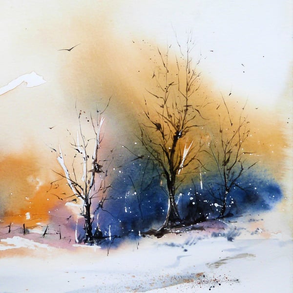 Treeline, Original Watercolour Painting.