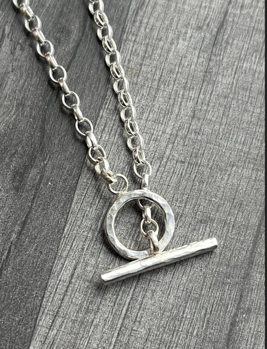 Silver toggle necklace deals