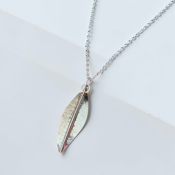 Folded leaf necklace