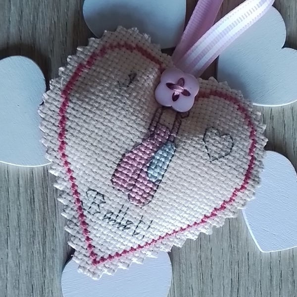 I Love Ballet Heart, Hanging Heart, Dance Gift, Ballet Gift, Ballet Gift