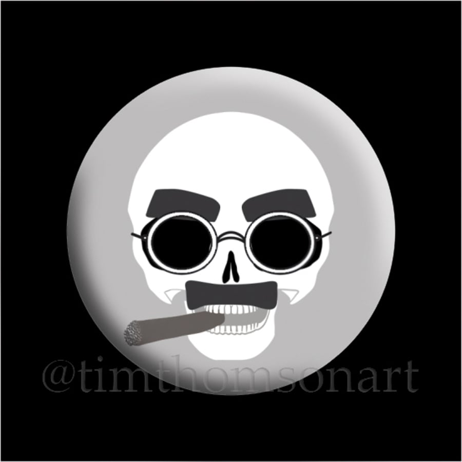 Groucho Marx Pullip Skull Disguise! 25mm Button Pin Badge
