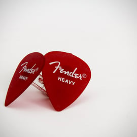Frosted red Fender Plectrum Silver Plated Cufflinks .