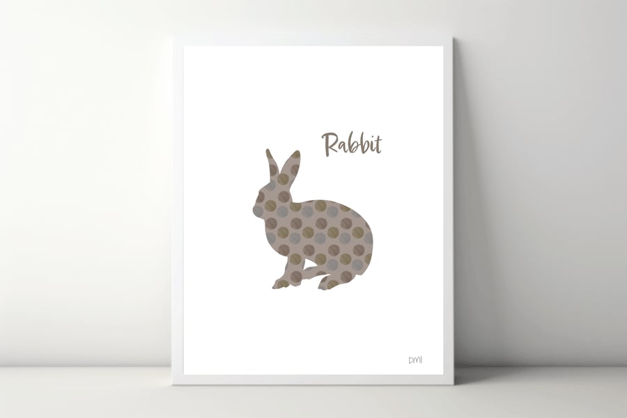 Spotty Rabbit A4 Art Print