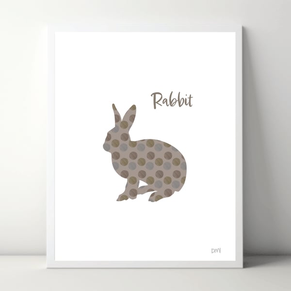 Spotty Rabbit A4 Art Print