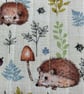 Hedgehog Print Quilted Fabric Organiser Pouch - Image 3