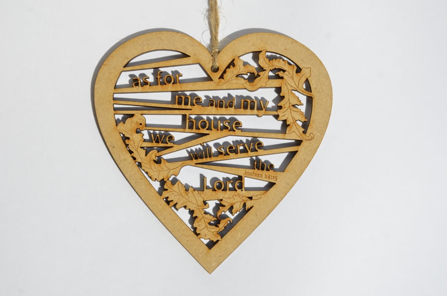 Medium wooden heart - Serve (Joshua 24:15)
