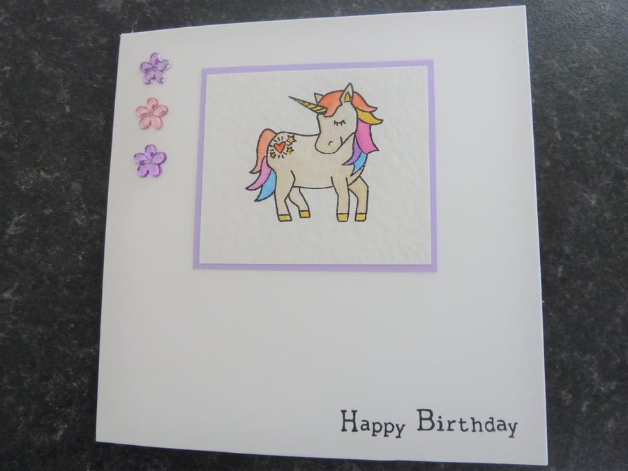 Sale - happy birthday unicorn card