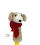 Light brown dog pencil topper (incl pencil), needle felted by Lily Lily Handmade - Image 1
