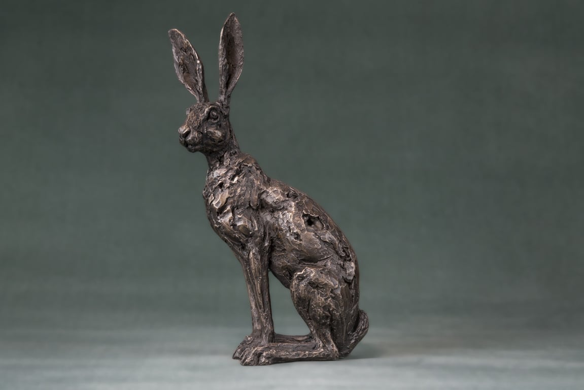 Sitting Hare Animal Statue Small Bronze Resin Sculpture