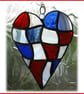 Patchwork Heart Suncatcher Stained Glass Handmade British - Image 3