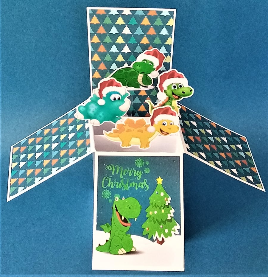 Christmas Card with Dinosaurs