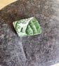 Vintage green trees ceramic brooch pin.