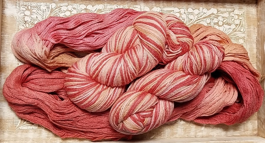 SALE! 100g Hand-dyed 4PLY Sock Wool Coral Desert