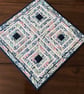 Genesha Garden quilted textile table topper pink white navy - Image 2