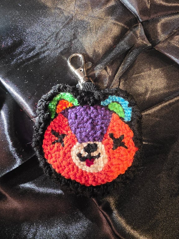 Animal Crossing Stitches inspired Punch Needle Bag Charm