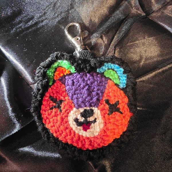 Animal Crossing Stitches inspired Punch Needle Bag Charm