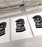 Guardian & Protector - Original Linocut Print A5 size - Image 2